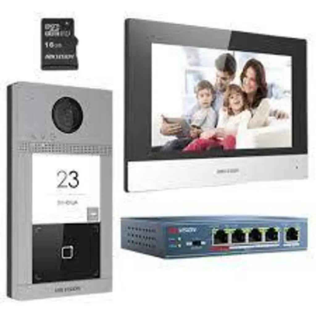 DS-KIS604-SUHK(B)-white - كيت انتر كام هايك فيجين IP