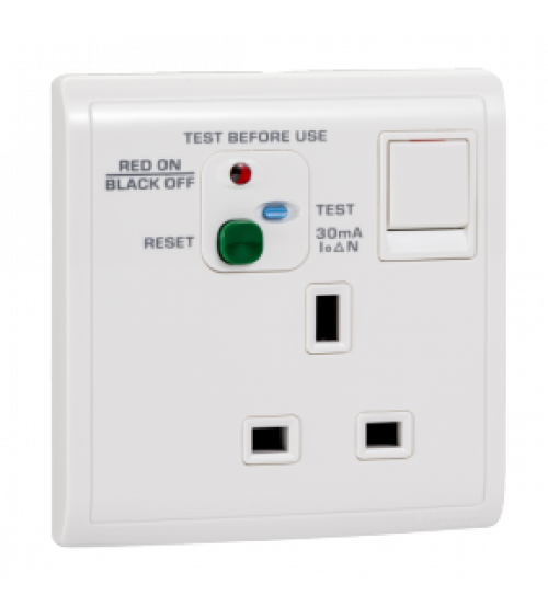 مقبس كهربائي بحماية RCD Schneider Electric E8215DRC، 13A