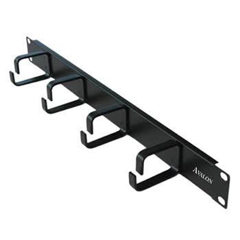 Opterna 19 inch Cable Manager with metal rings 1U - SCSCMM1UBK