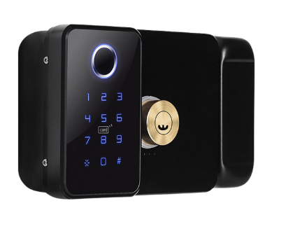 ENOX R1 | قفل باب ذكي | بصمة + 5 طرق | Tuya | أسود