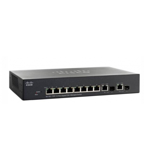 سويتش شبكات Cisco SG300-10PP 10 منفذ PoE+ جيجابت