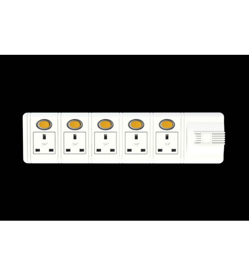 EXT.SKT.6 Way with switch UK Socket 5 mtrs UK Plug