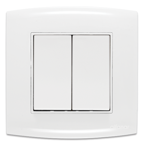 10 Amp Double Switch 7×7 Wide Button