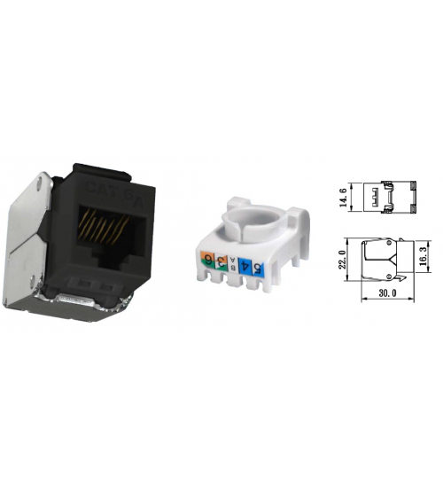 وحدة توصيل شبكة كيستون RJ45 BNET CABLING SOLUTIONS B-C6AUTPM-BK