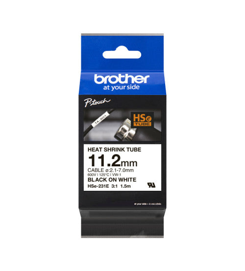 أنبوب طباعة انكماش حراري BROTHER HSE-231E، 1.5 متر، عرض 11.2 مم