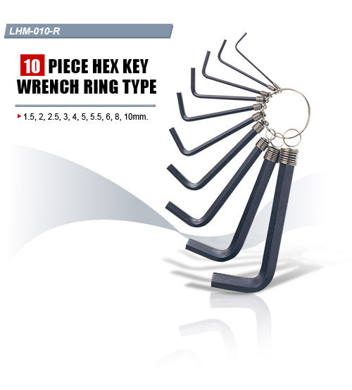 طقم مفاتيح سداسية GOLDTOOL LHM-010R