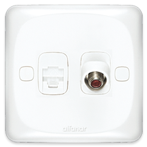 Mira American Phone Plug 2 Lines Single + Tilt TV Plug 7x7