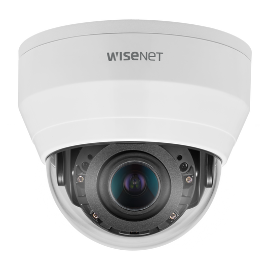كاميرا مراقبة داخلية Wisenet Q - 5 ميجابكسل | رؤية ليلية 30 متر | عدسة متغيرة آلية (أبيض) 🌟