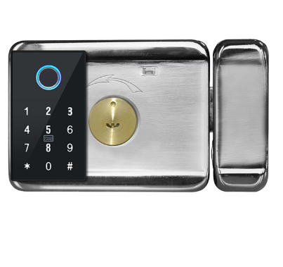 ENOX R1F | قفل باب ذكي | بصمة + 5 طرق | TTlock / Tuya | أسود