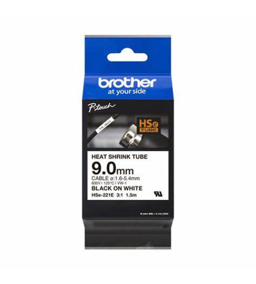 أنبوب طباعة انكماش حراري BROTHER HSE-221E، 1.5 متر، عرض 9.0 مم