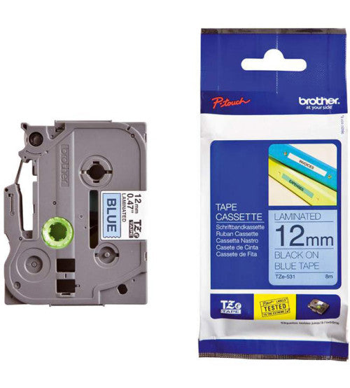 شريط ملصقات مغلف BROTHER TZE-531، 8 متر، عرض 12 مم